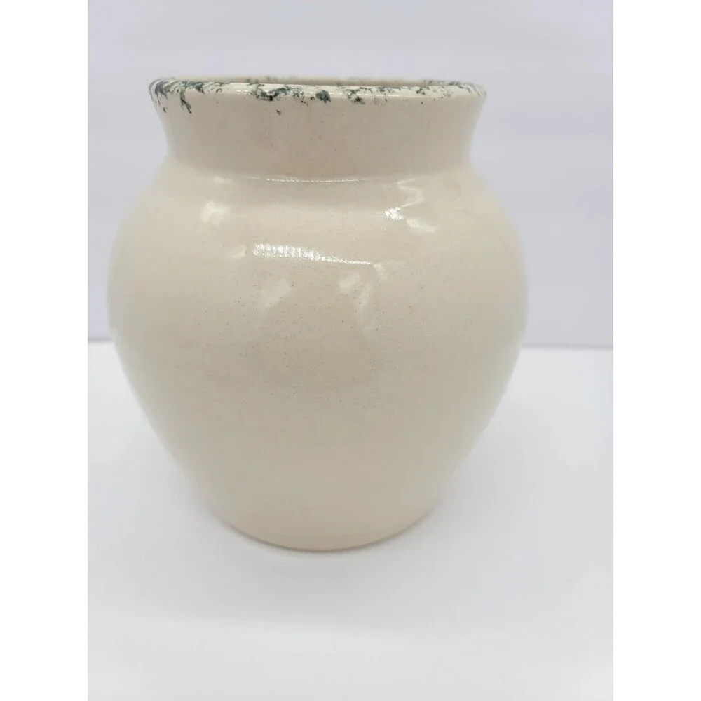Vintage Casey Pottery Cookie Jar/ Canister Dark Red Apples Stoneware Handmade 7